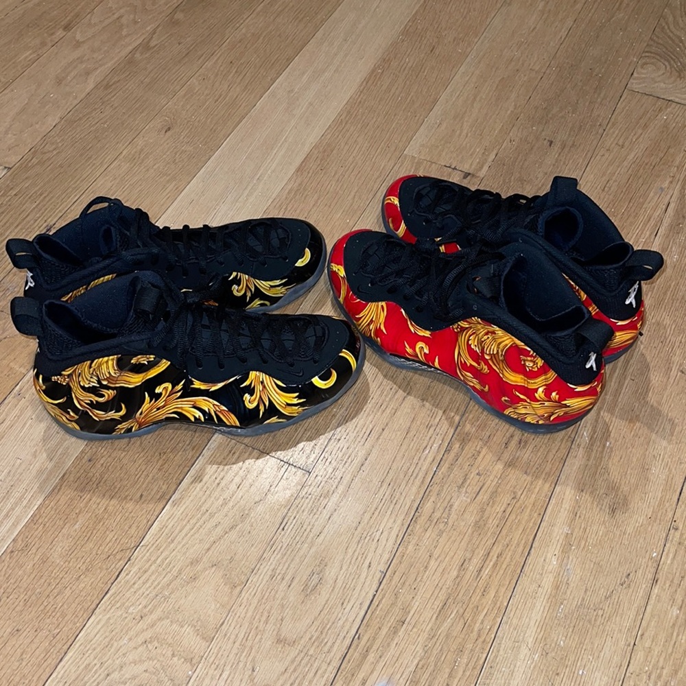 Supreme Foamposite Black & Red Set size 10.5